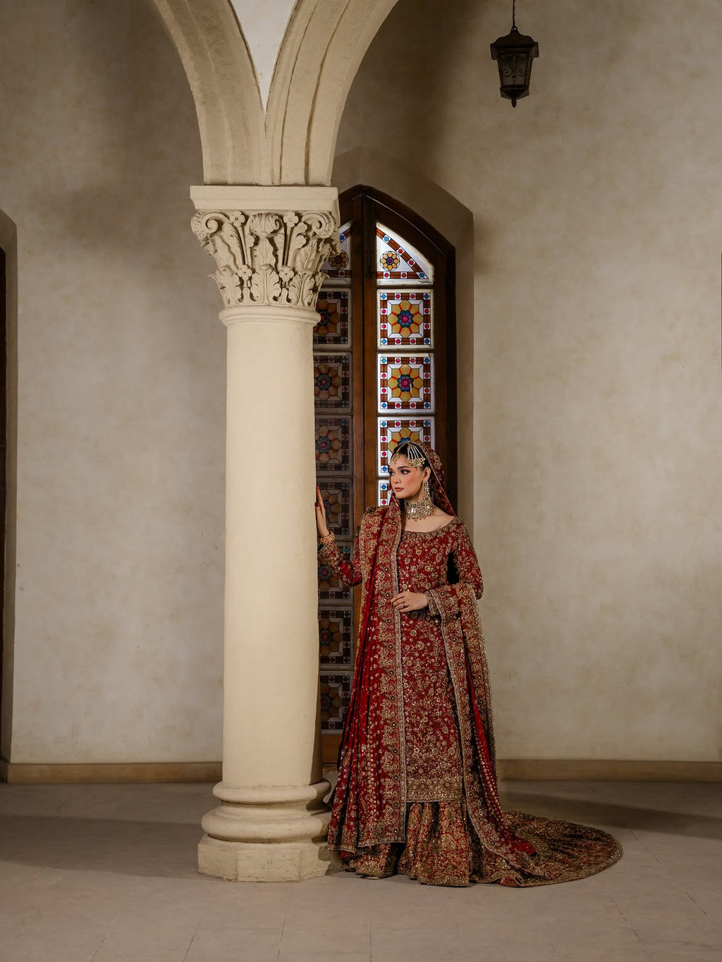 DEEP RED BRIDAL LEHENGA CHOLI