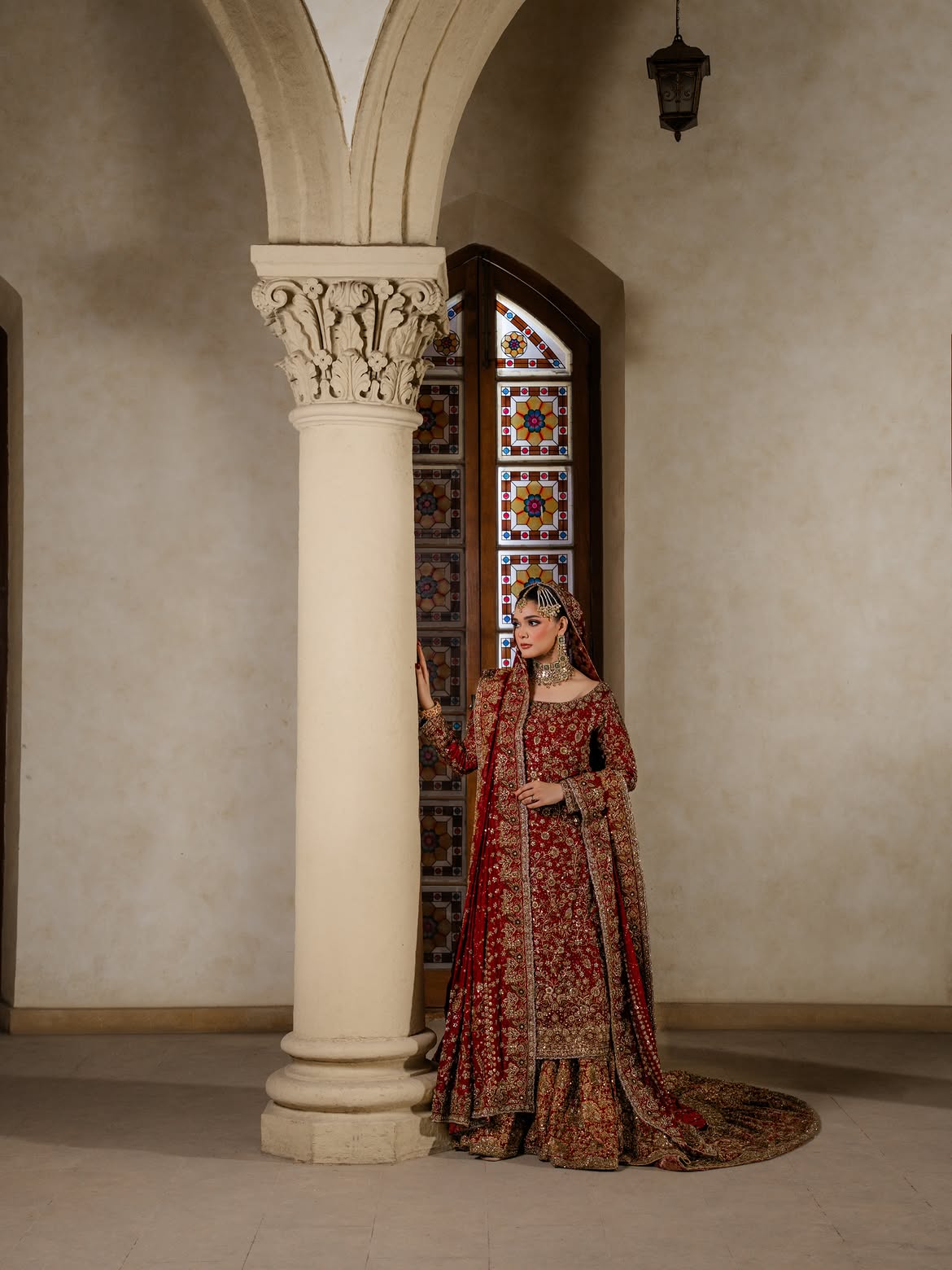 DEEP RED BRIDAL LEHENGA CHOLI