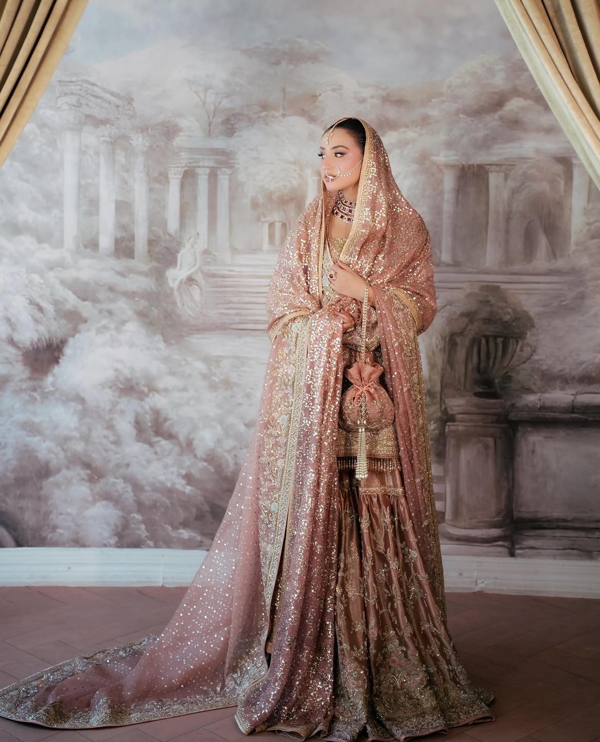 DABKA AND CRYSTALS BRIDAL SHARARA