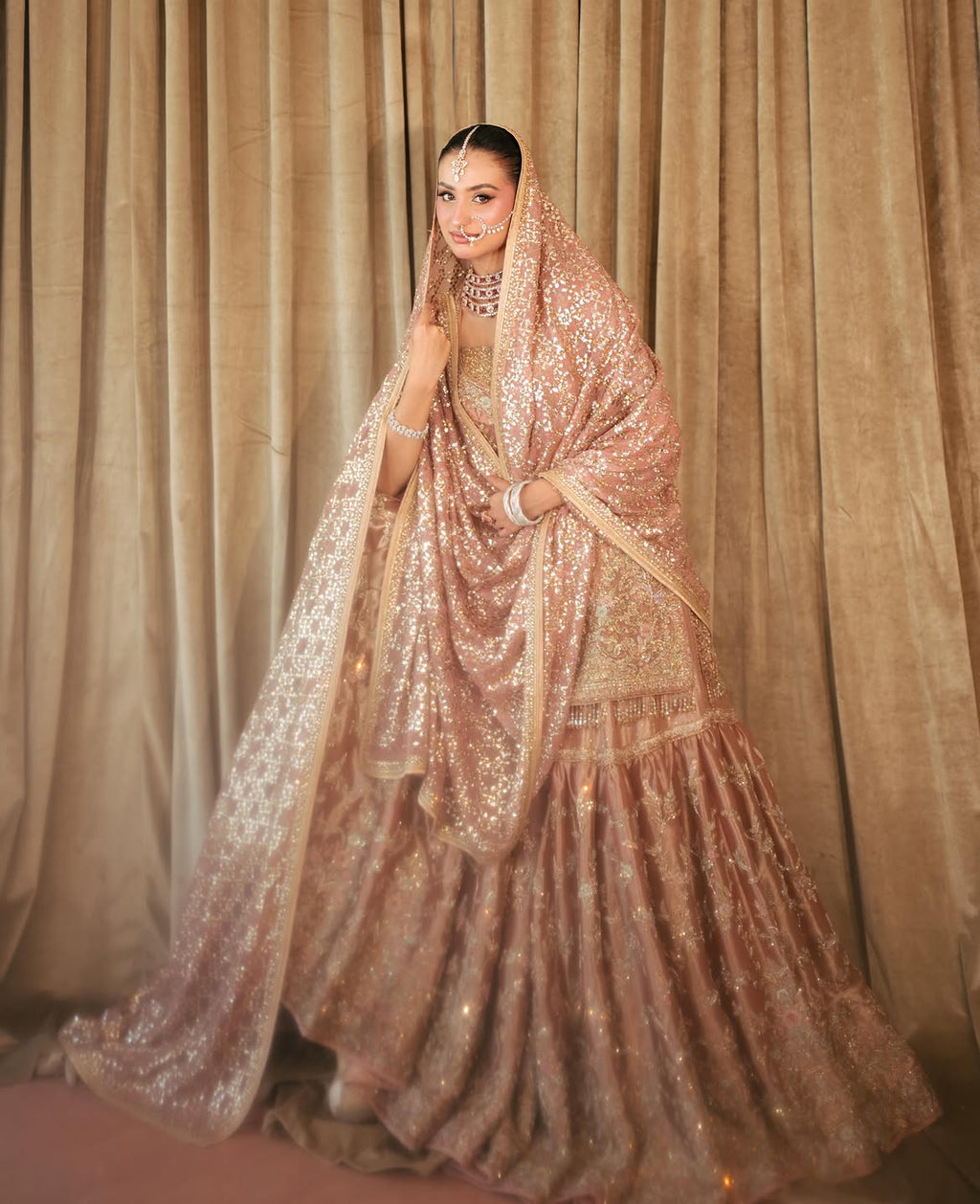 DABKA AND CRYSTALS BRIDAL SHARARA