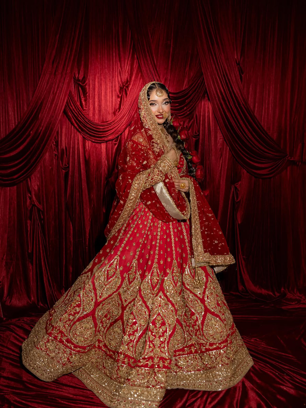 RED TRADITIONAL BRIDAL LEHENGA