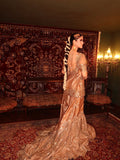 WARM ANTIQUE GOLD BRIDAL WEAR