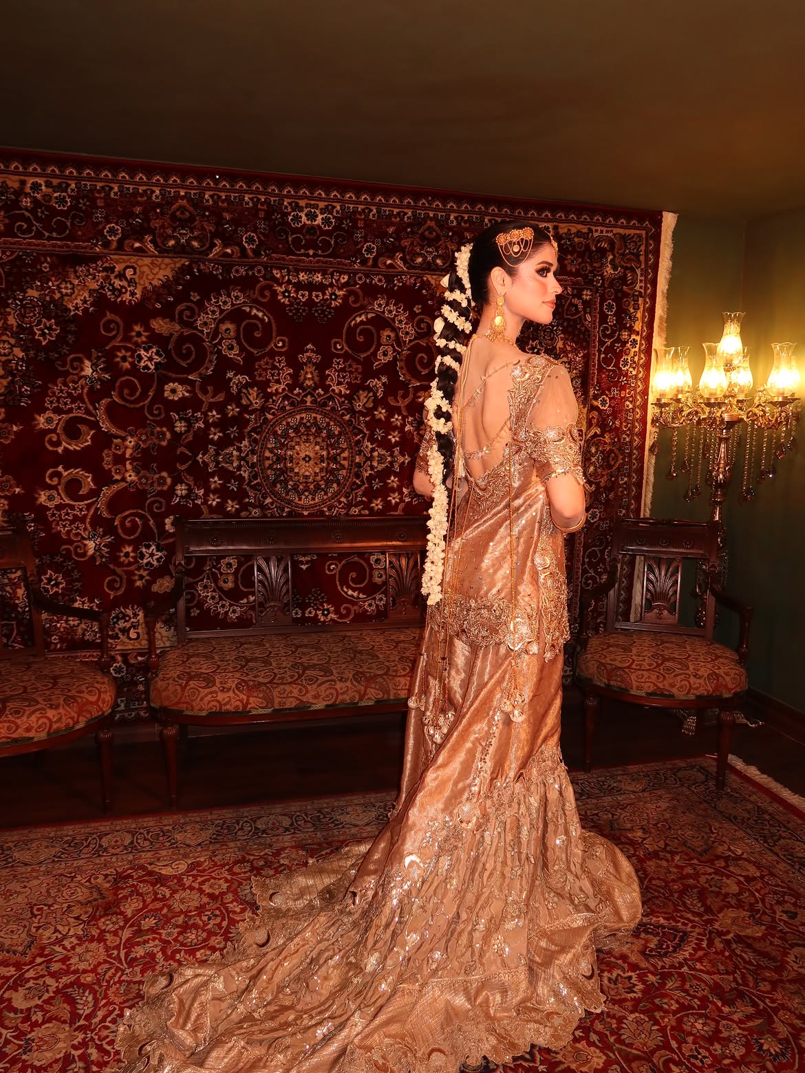 WARM ANTIQUE GOLD BRIDAL WEAR