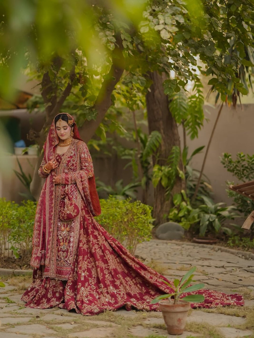 Red bridal lehenga