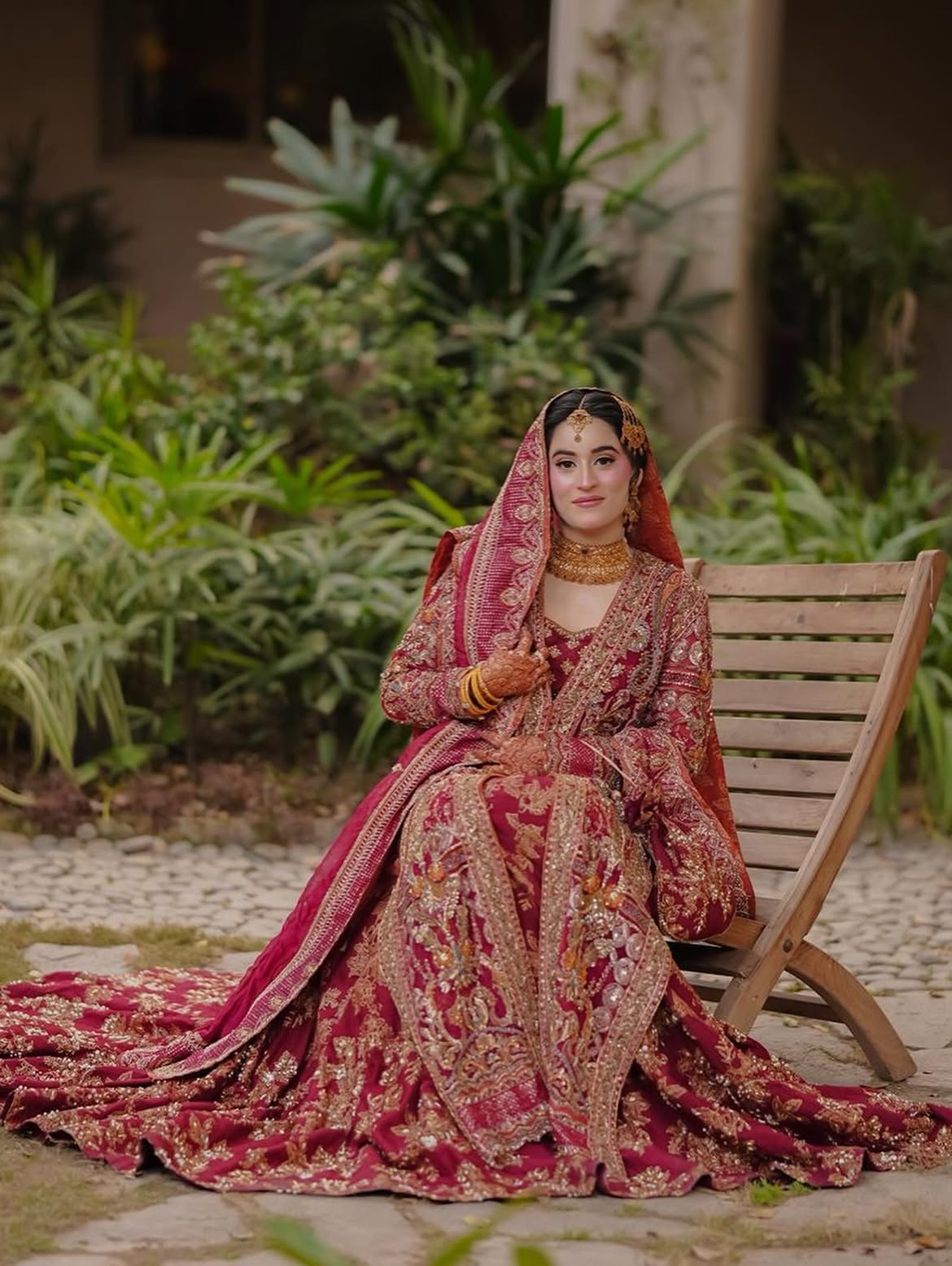 Red bridal lehenga