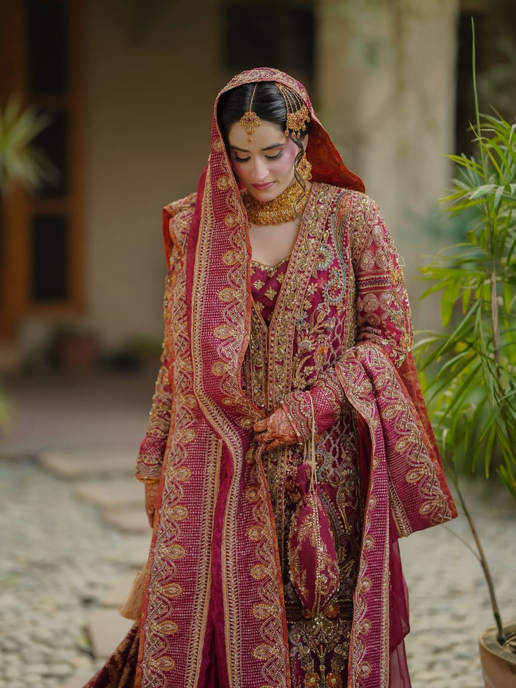 Red bridal lehenga