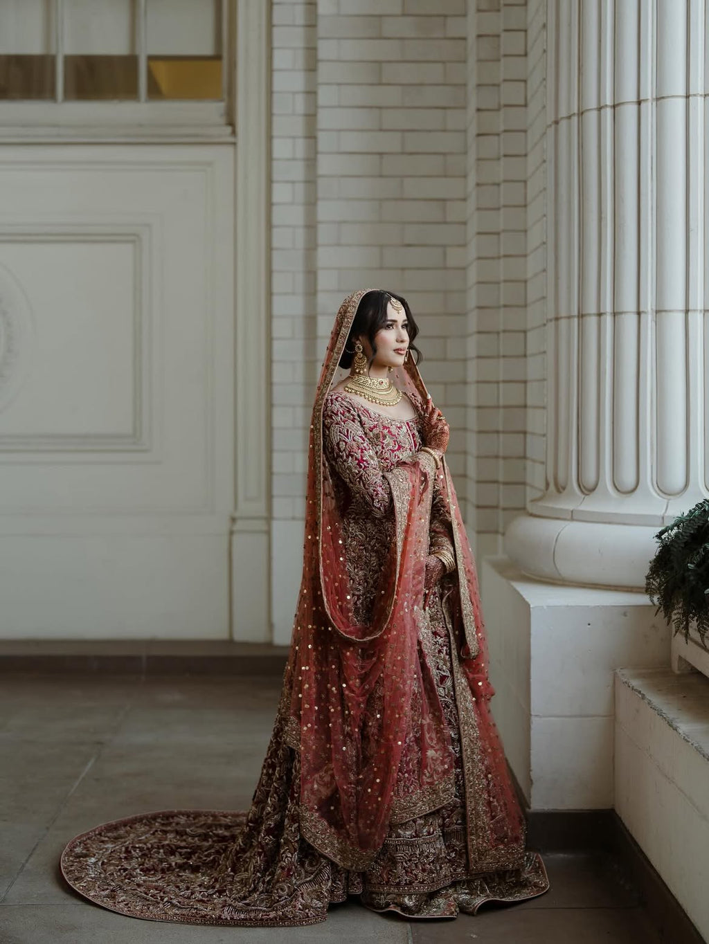 DUSTY ROSE BRIDAL LEHENGA