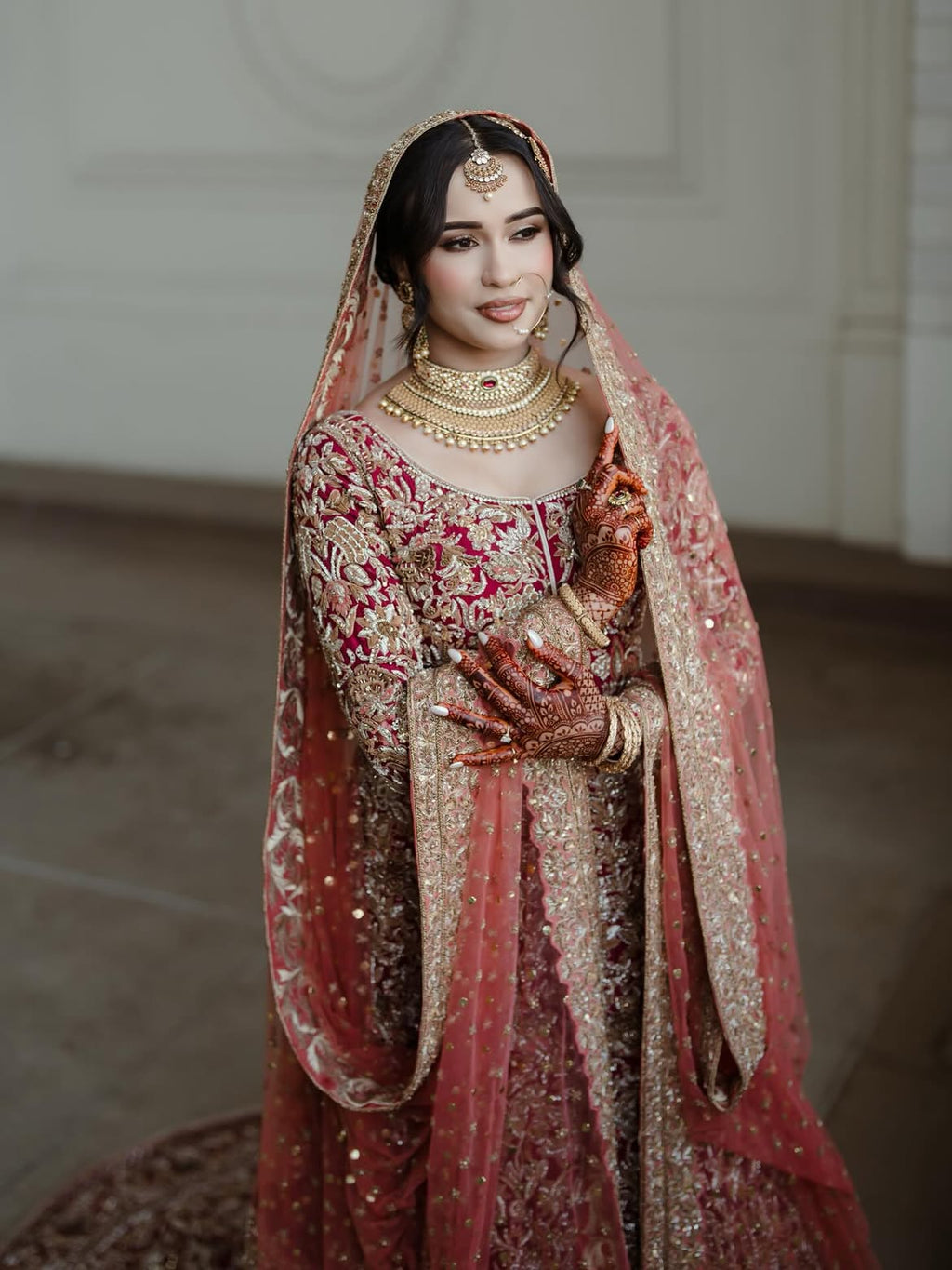 DUSTY ROSE BRIDAL LEHENGA