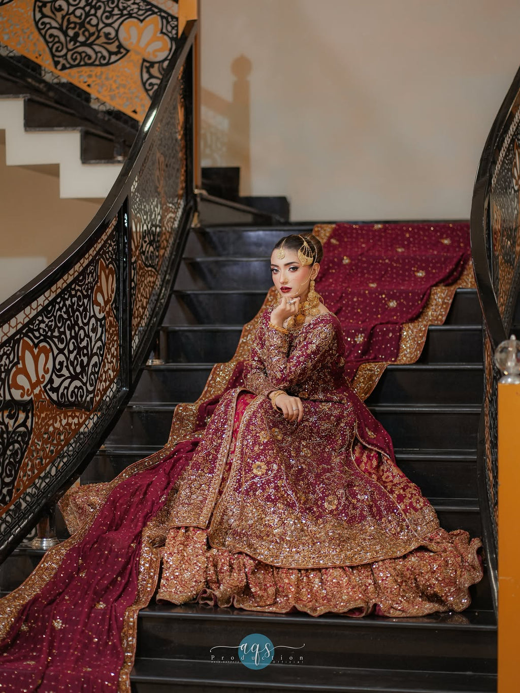 HEAVY EMBELLISHED BRIDAL RED LEHENGA