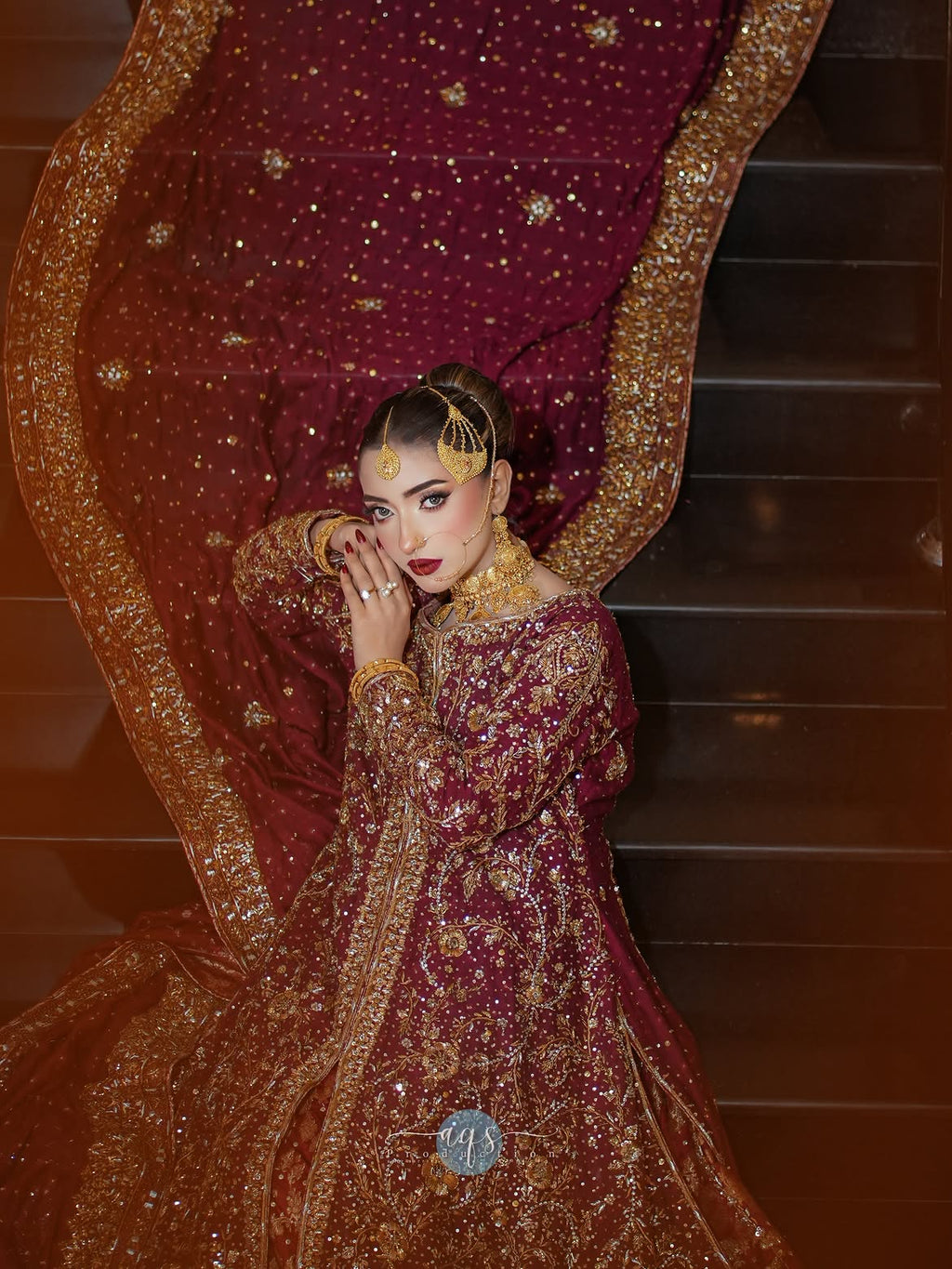 HEAVY EMBELLISHED BRIDAL RED LEHENGA