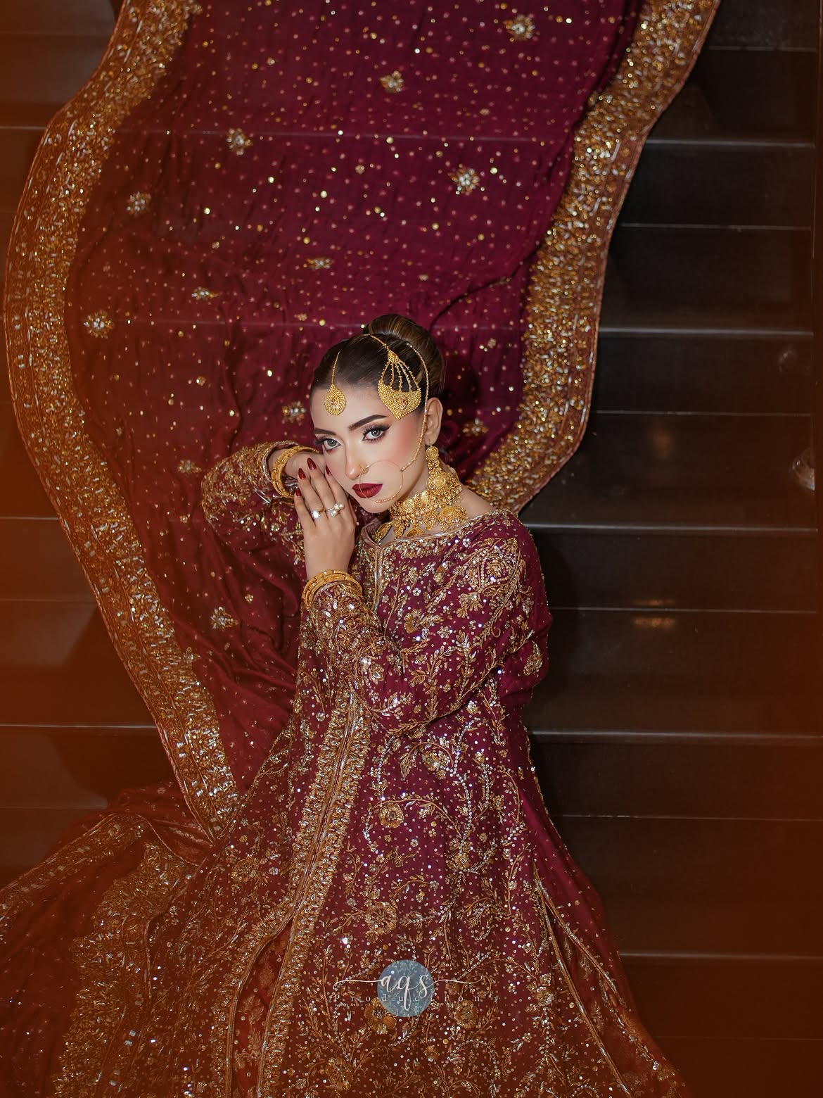 HEAVY EMBELLISHED BRIDAL RED LEHENGA