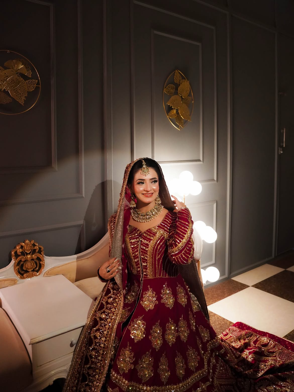 LUXURY MAROON BRIDAL LEHENGA SEQUIN