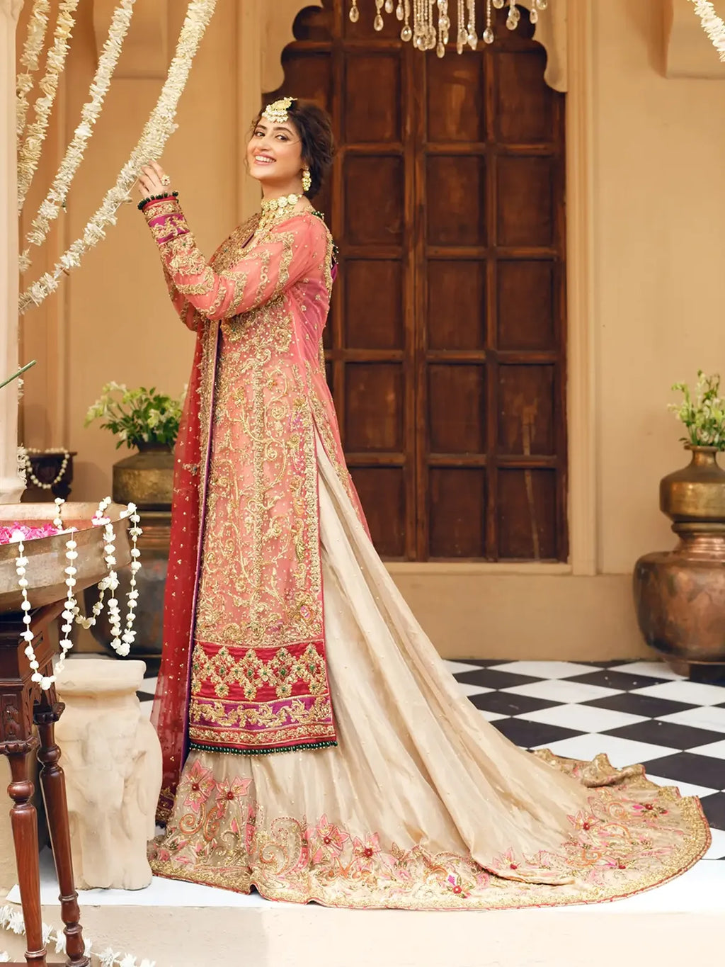 soft color bridal lehenga choli