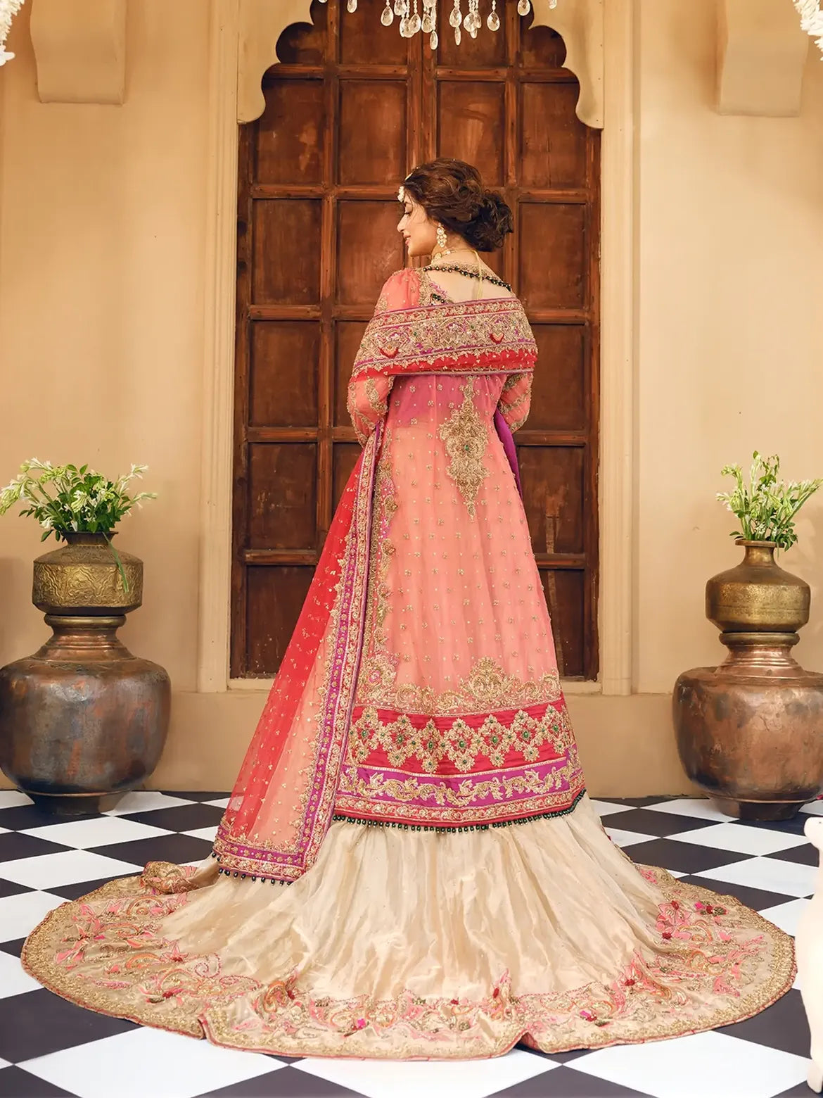 soft color bridal lehenga choli