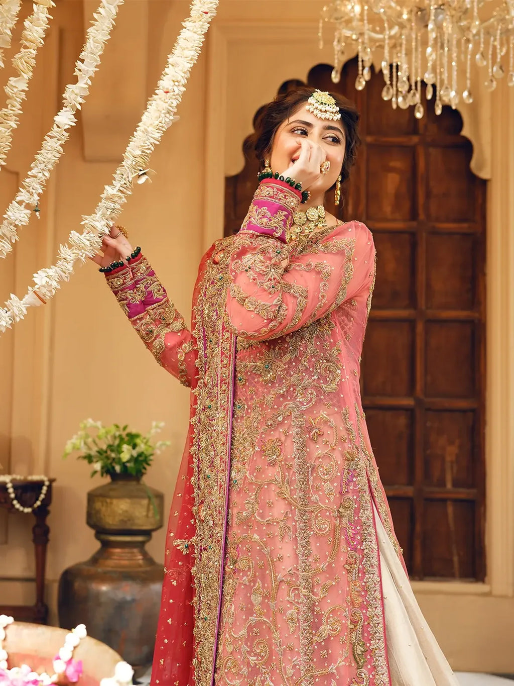 soft color bridal lehenga choli