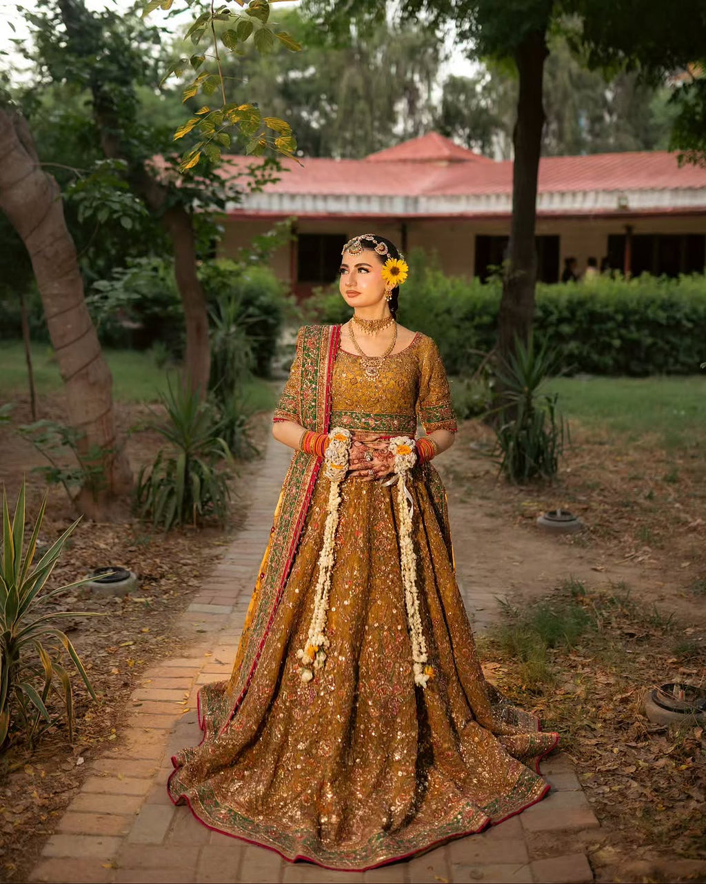 BURNT RED BRIDAL LEHENGA