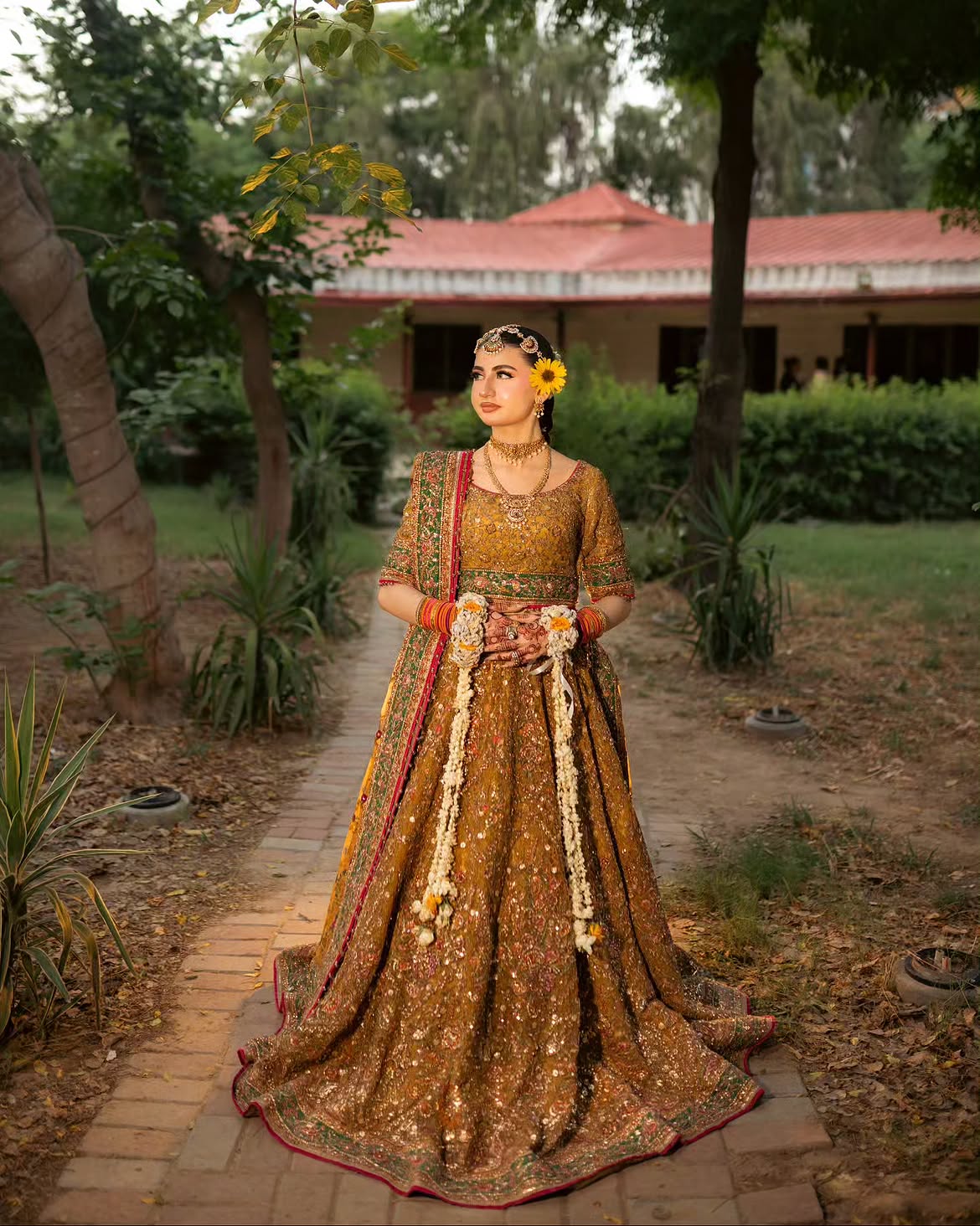 BURNT RED BRIDAL LEHENGA