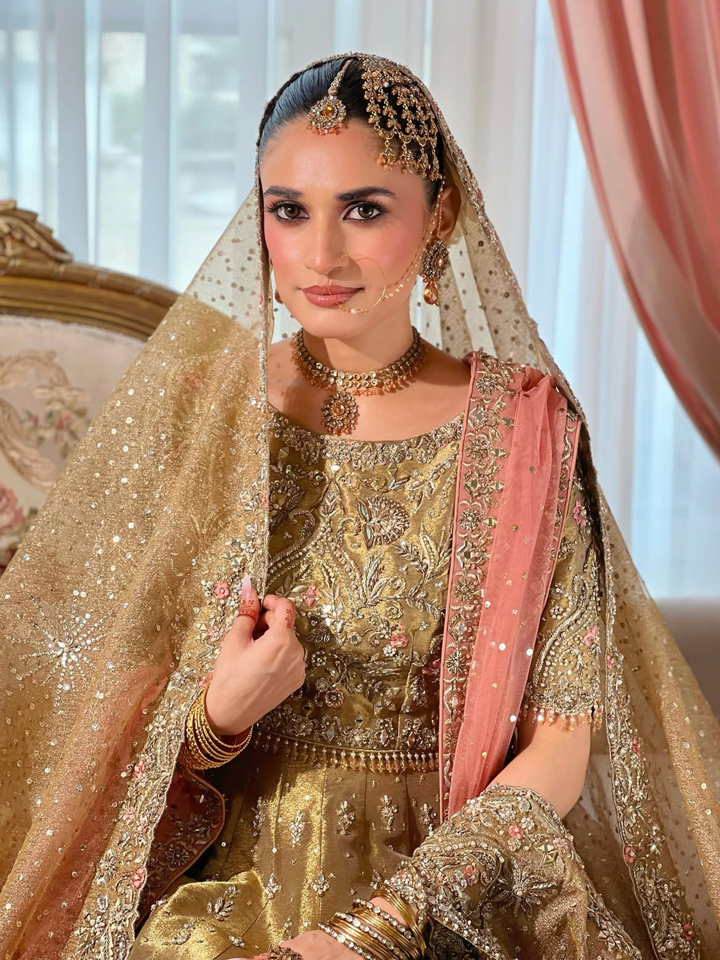 gold bridal wear