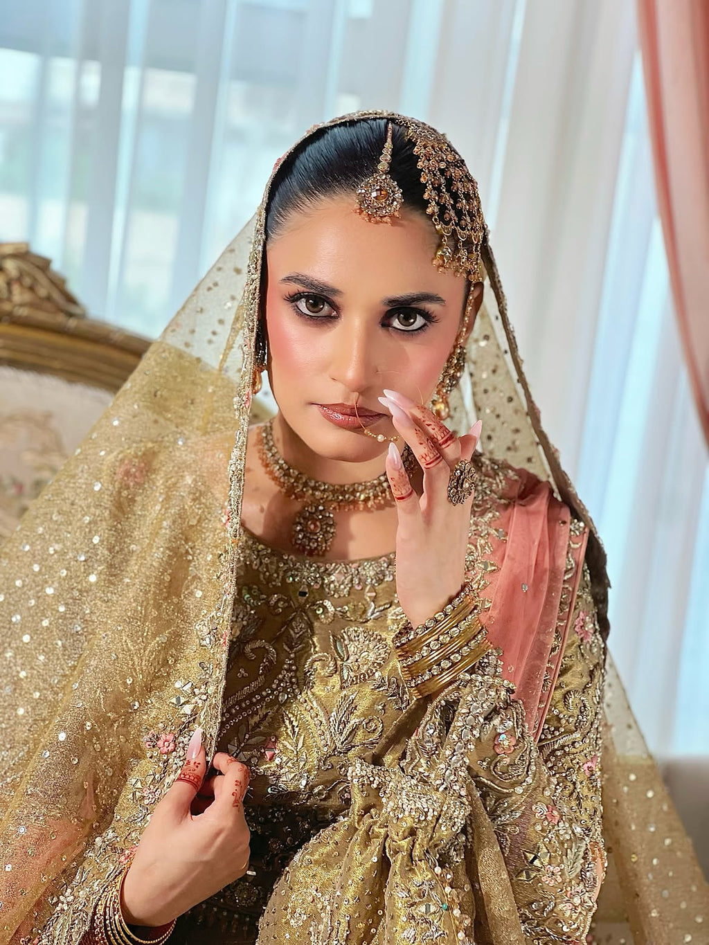 gold bridal wear