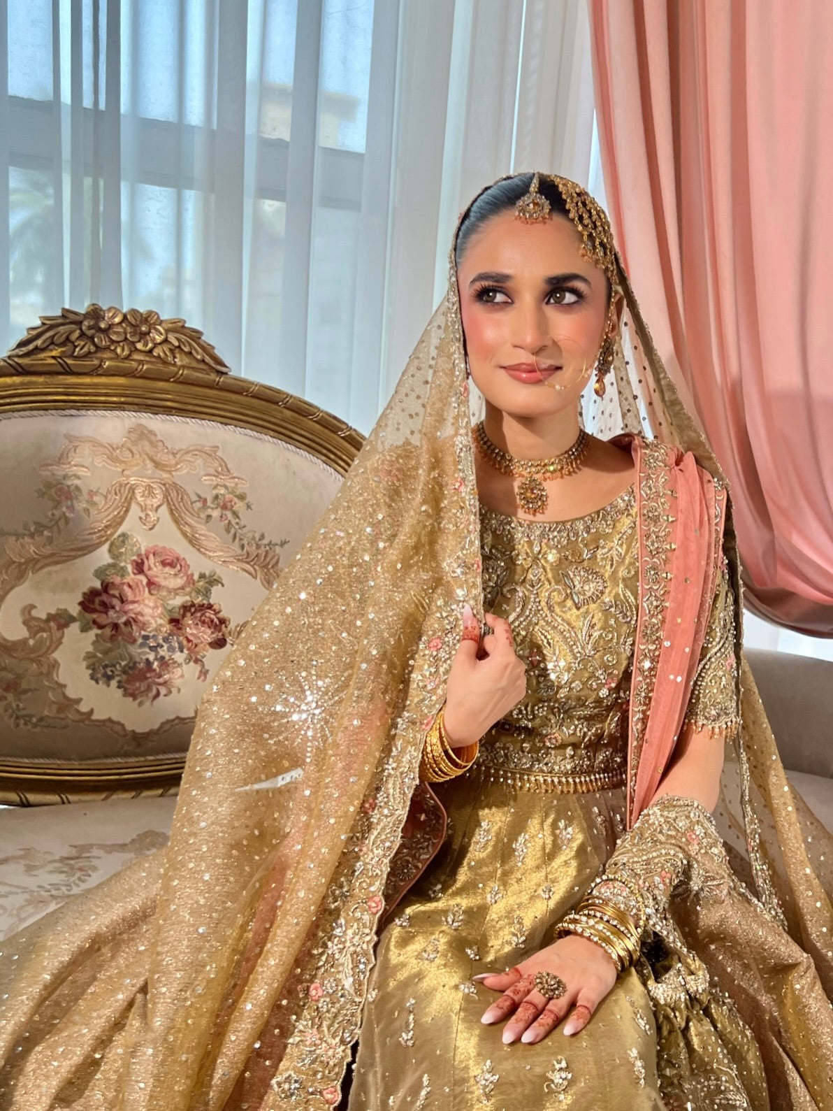 gold bridal wear
