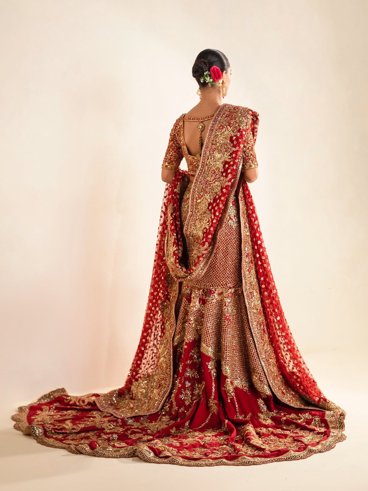 Classic Vermilion Red bridal lehenga