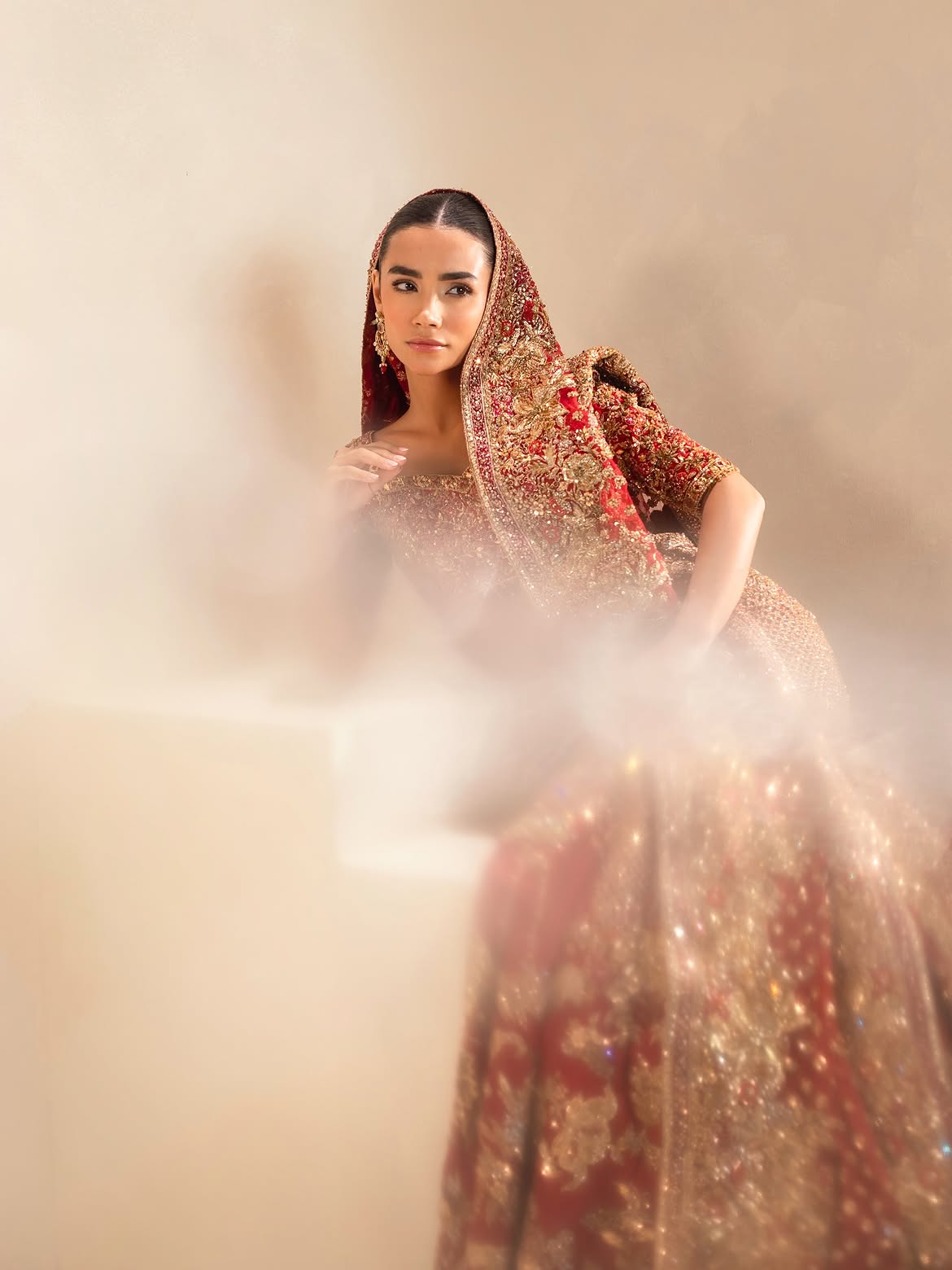 Classic Vermilion Red bridal lehenga