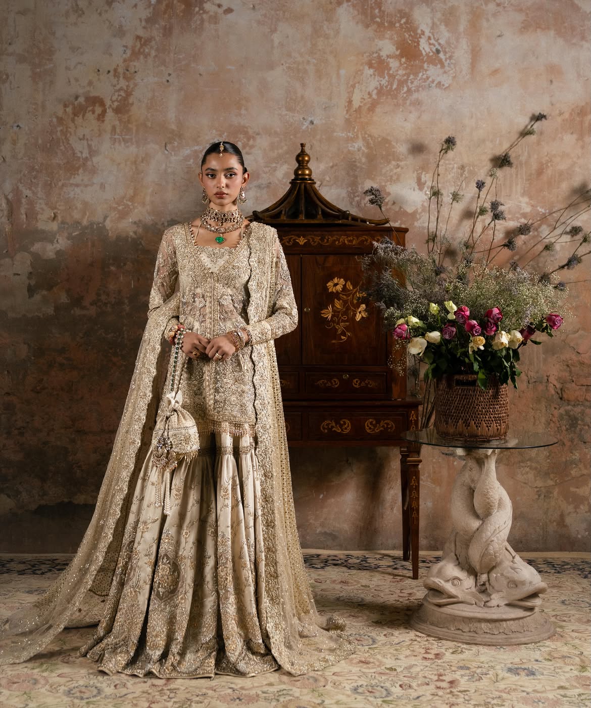 SHEER JACKET-KURTI BRIDAL WEAR