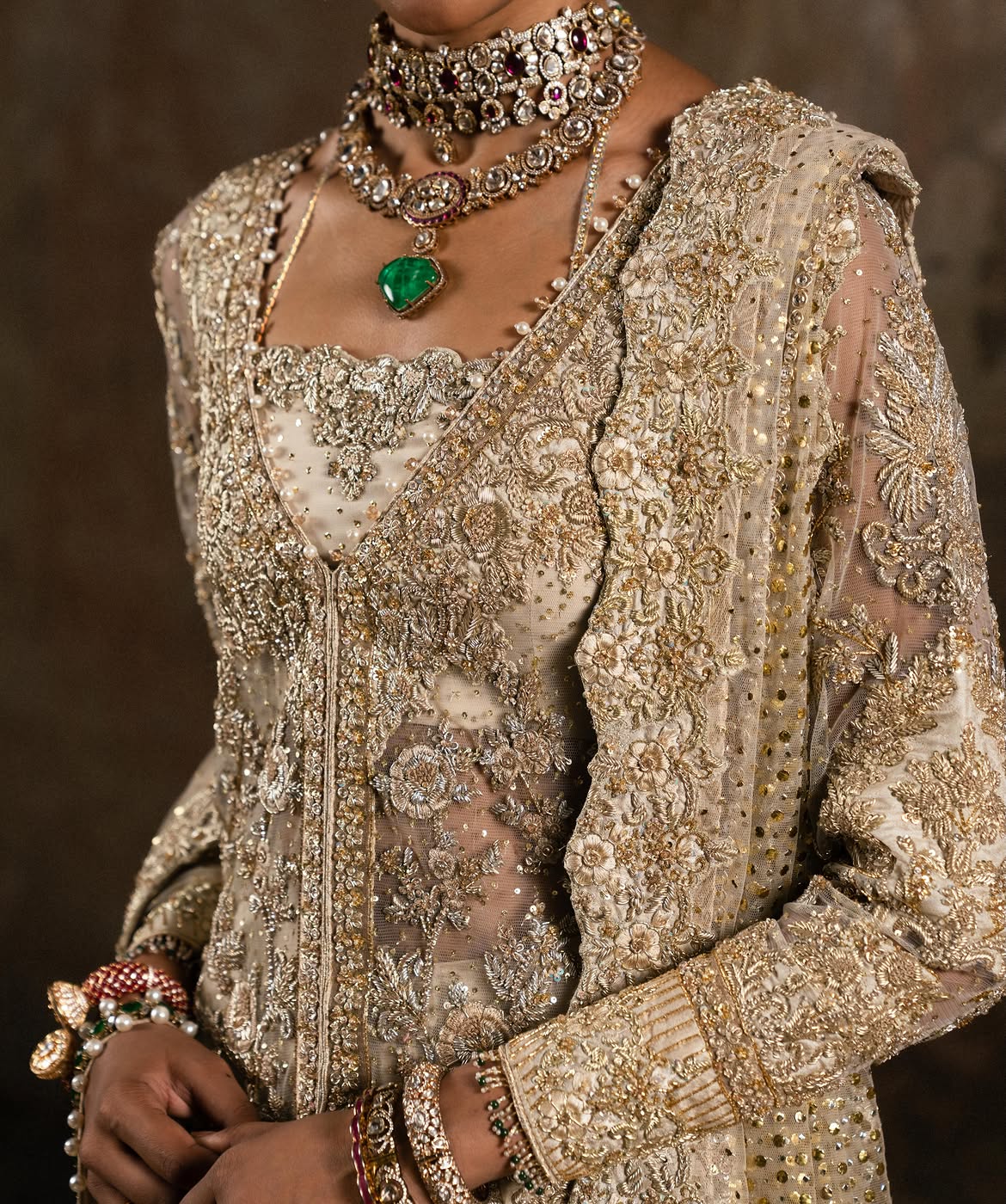 SHEER JACKET-KURTI BRIDAL WEAR