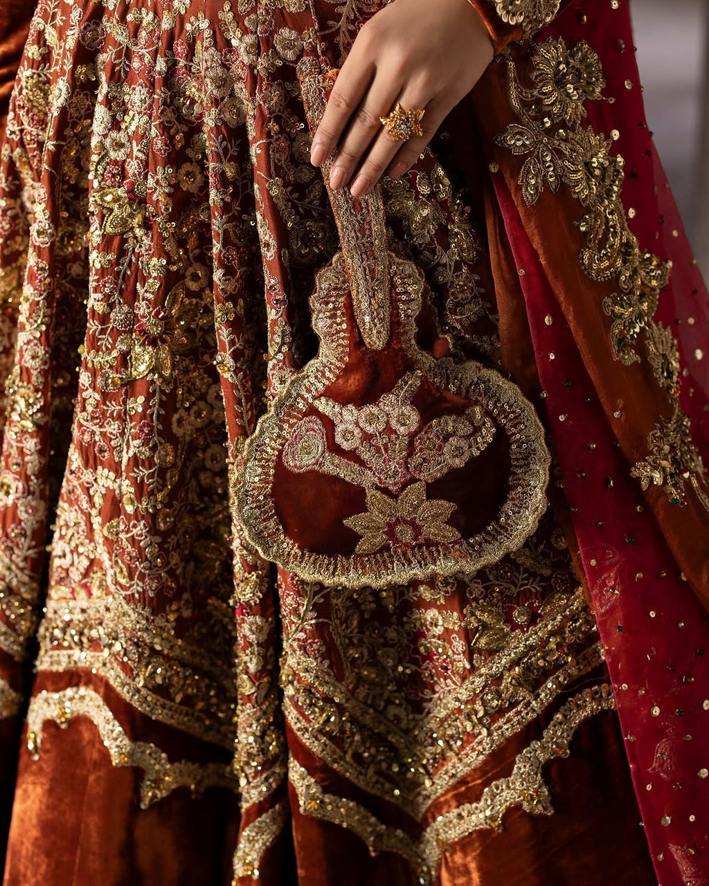 Rust Lehenga