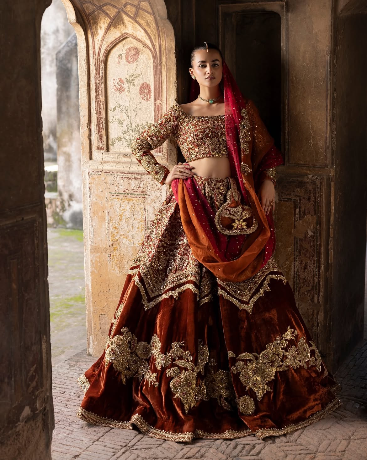 Rust Lehenga