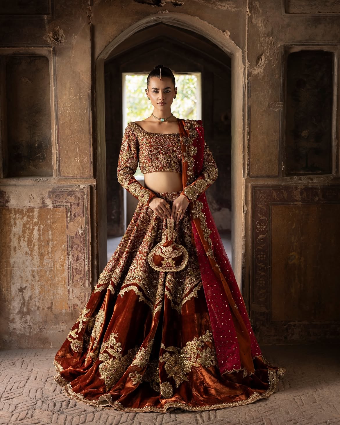 Rust Lehenga