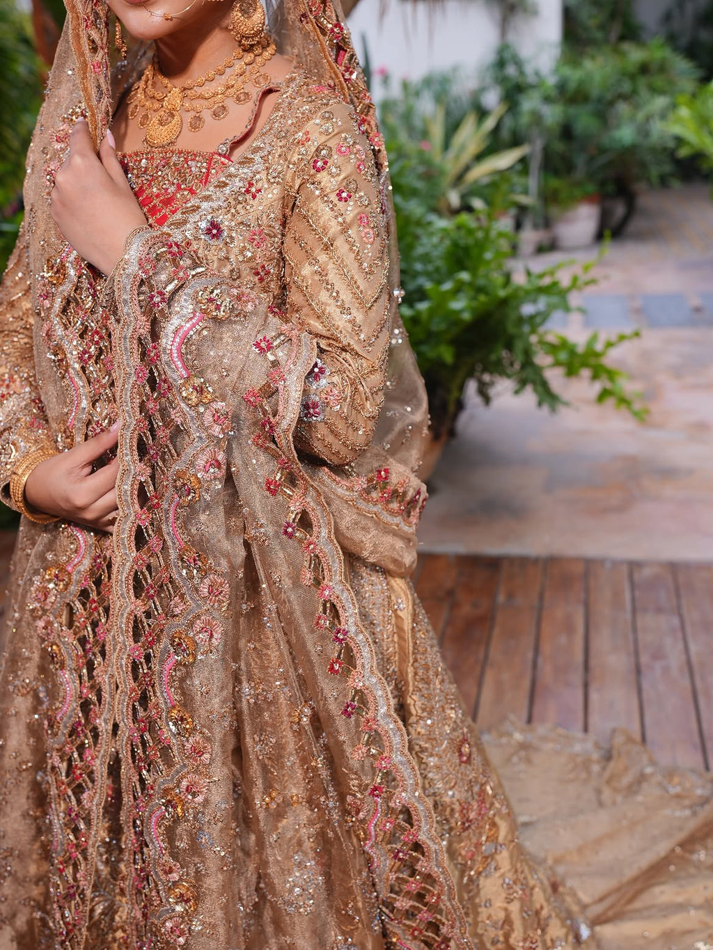 BOLD BRONZE-GOLD BRIDAL PESHWAS