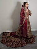 Oxblood-red lehenga