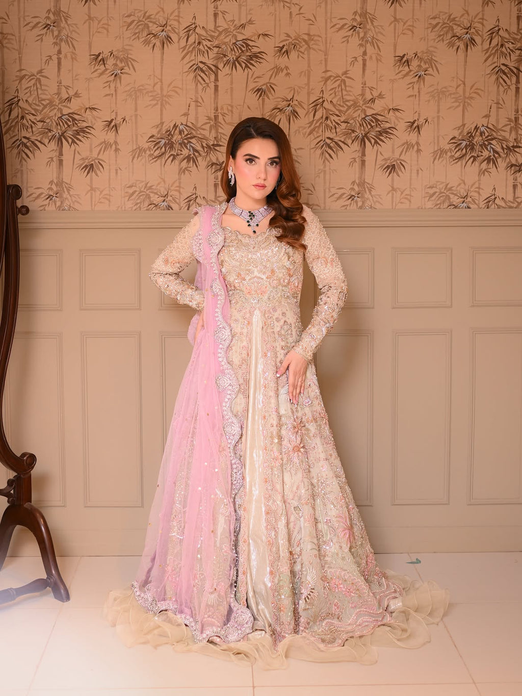 Blush pink bridal gown