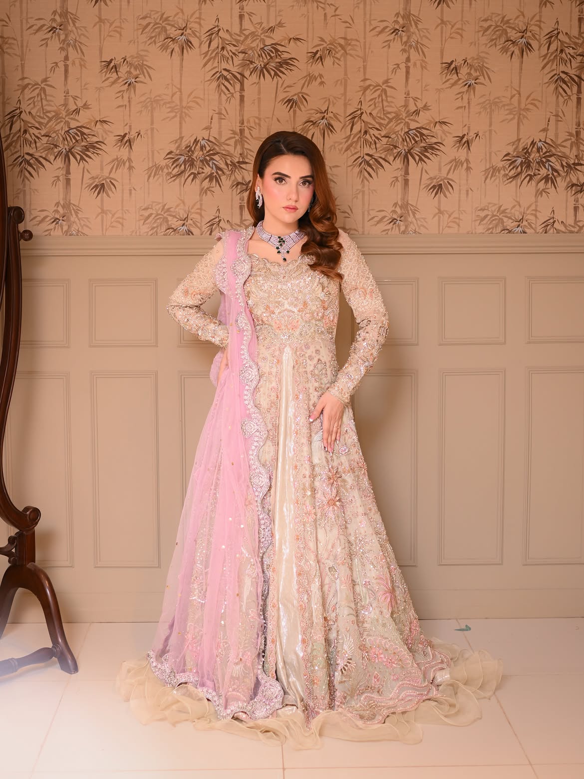 Blush pink bridal gown