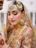 CHAMPAIGN PEACH FARSHI BRIDAL LEHENGA