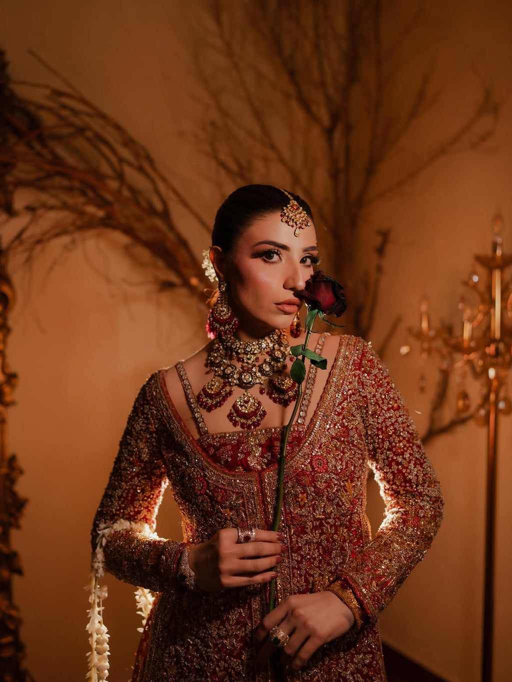 Red bridal lehenga