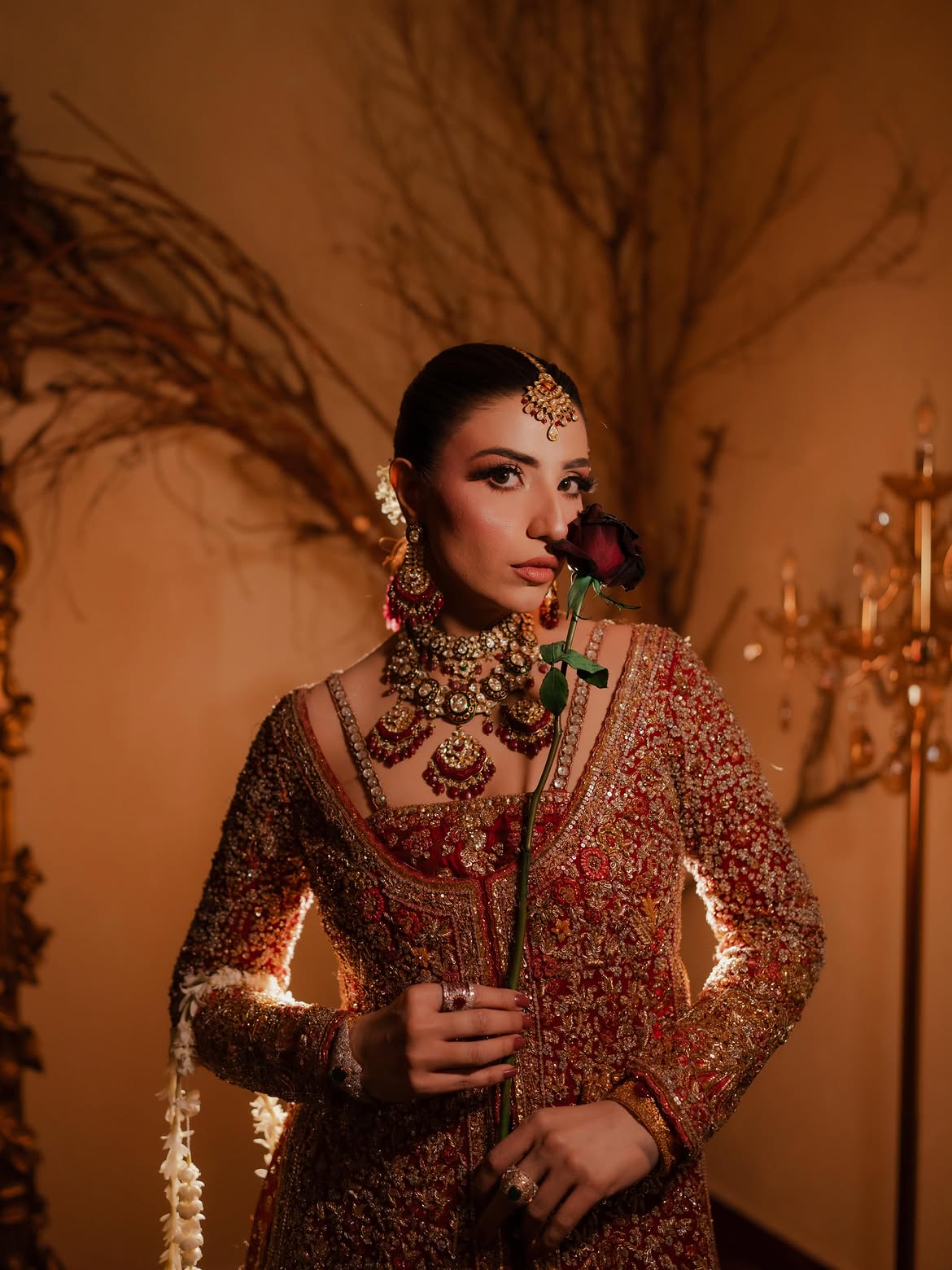 Red bridal lehenga