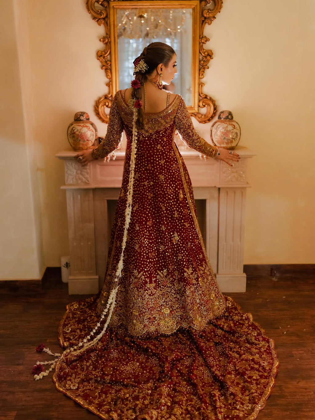 Red bridal lehenga