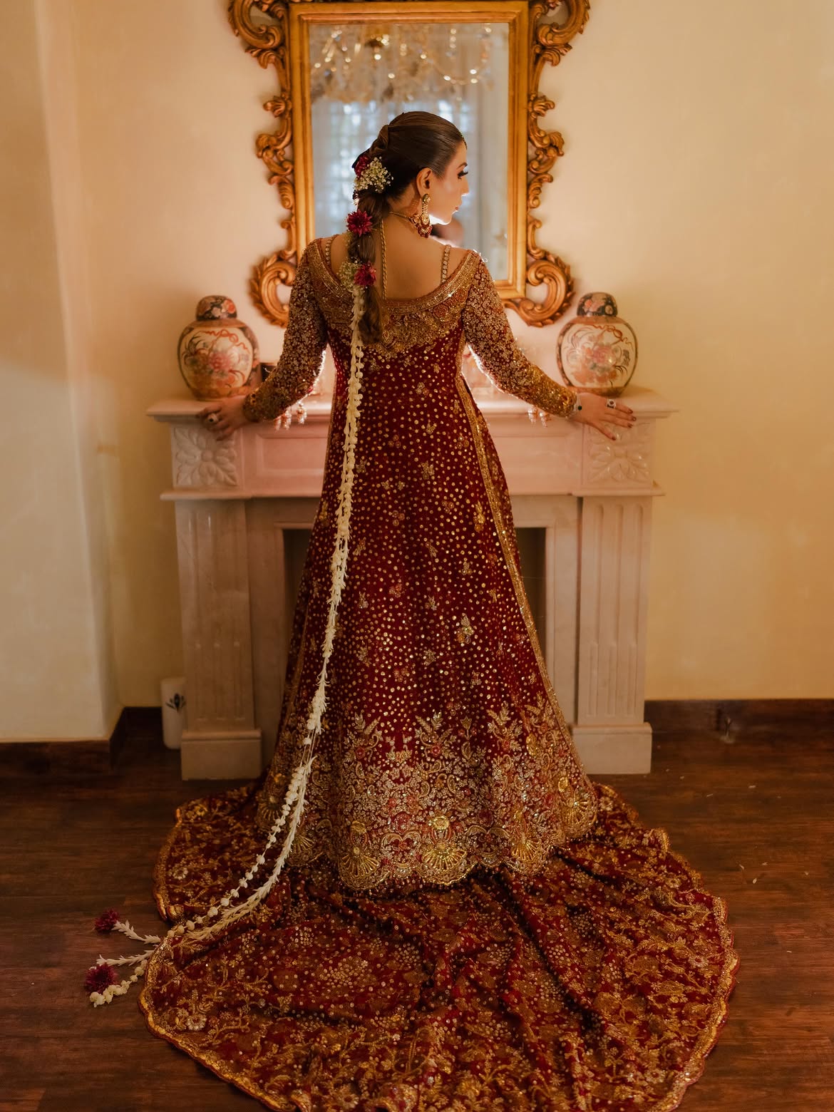 Red bridal lehenga