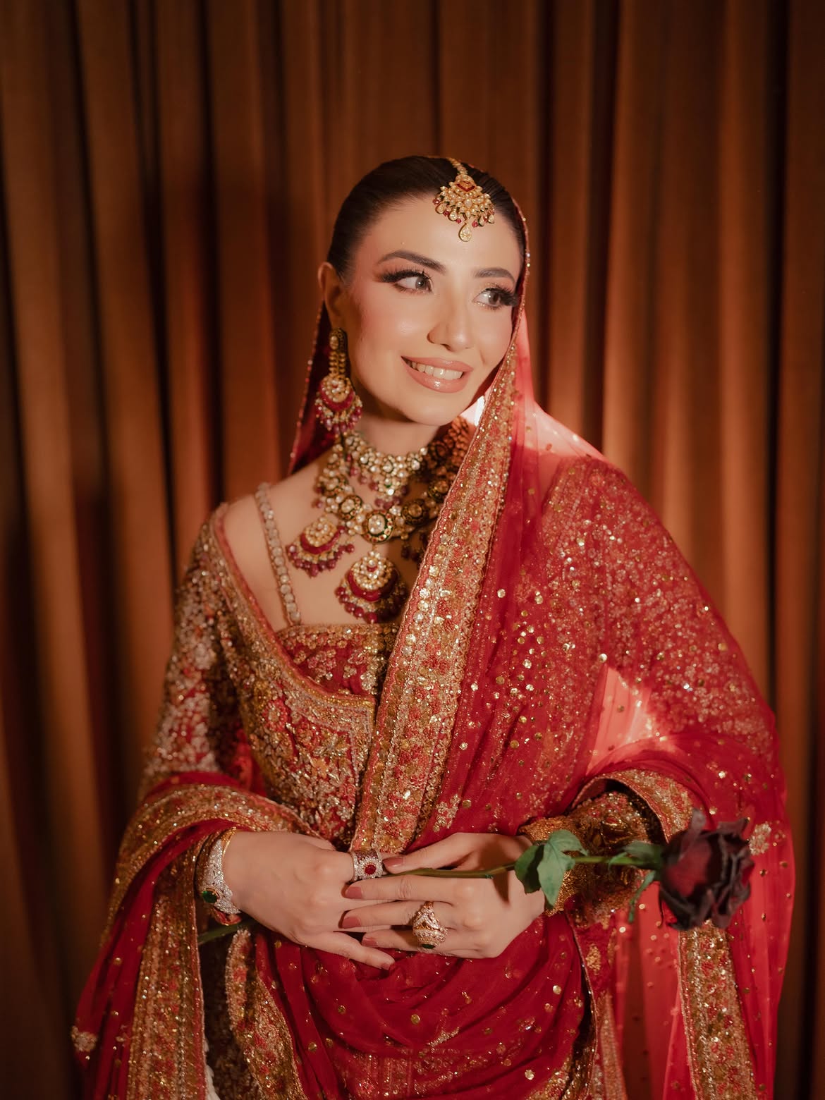 Red bridal lehenga