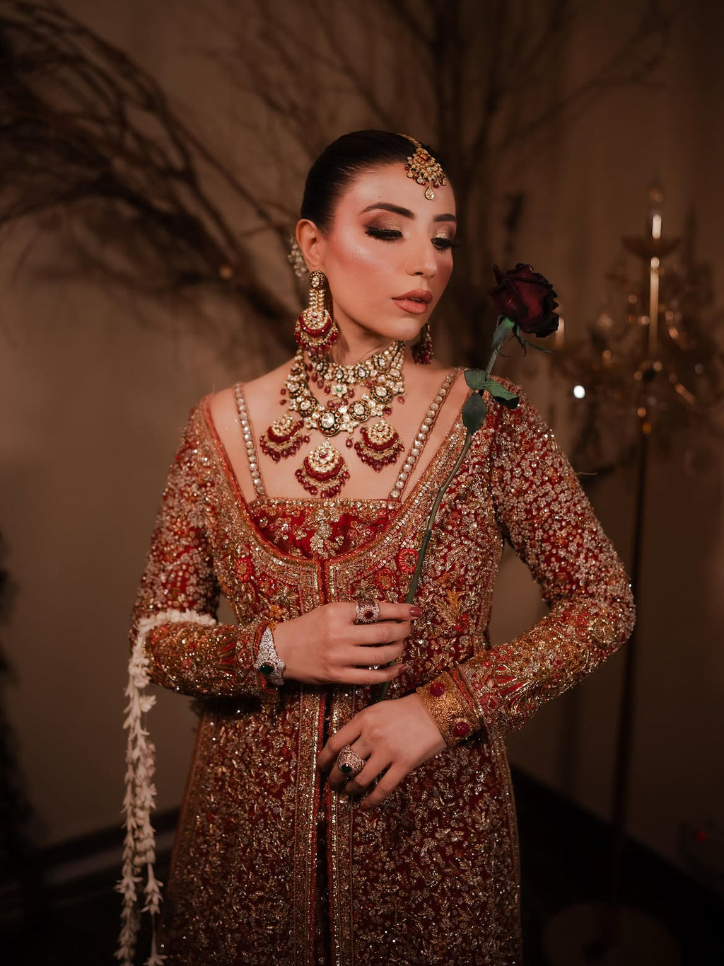 Red bridal lehenga