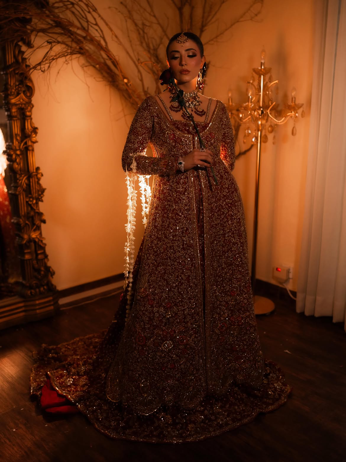 Red bridal lehenga