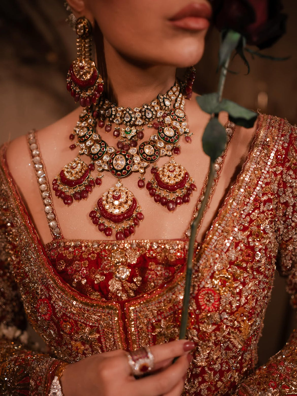 Red bridal lehenga