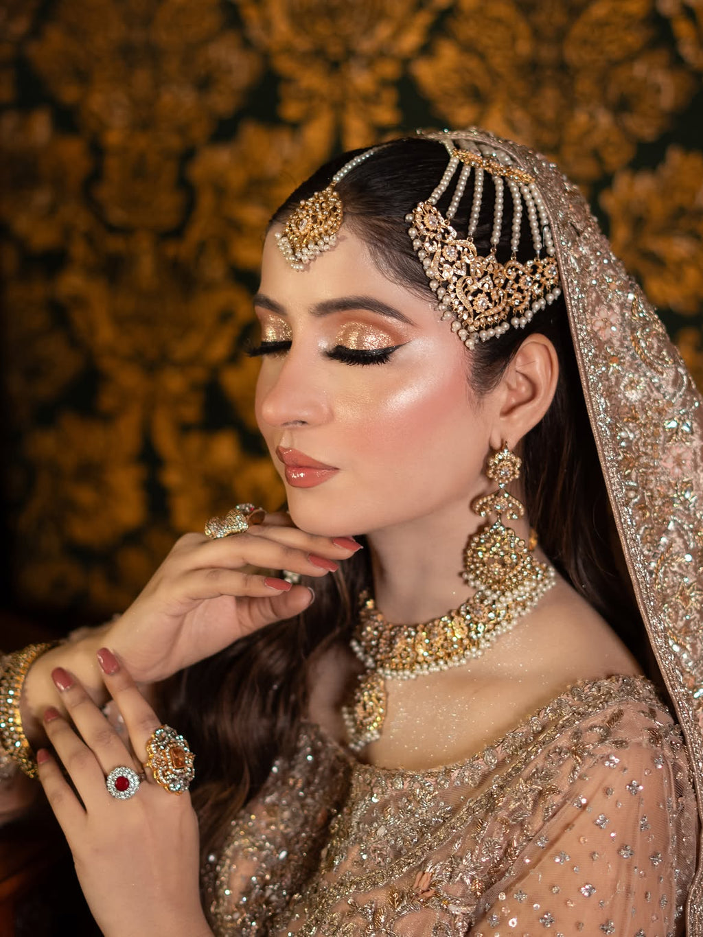 DOUBLE FLARED HEAVY BRIDAL PISHWAS GOWN