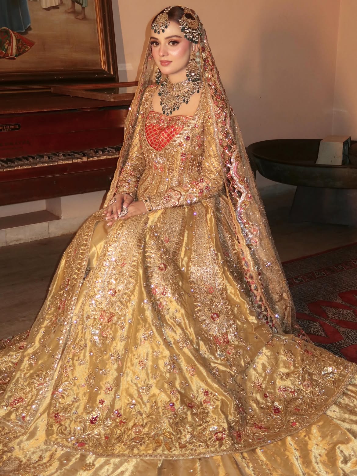 PEACH BRIDAL PISHWAS