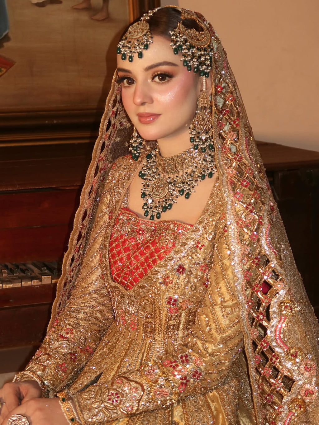 PEACH BRIDAL PISHWAS