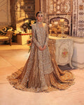 Antique gold-silver bridal flair lehenga