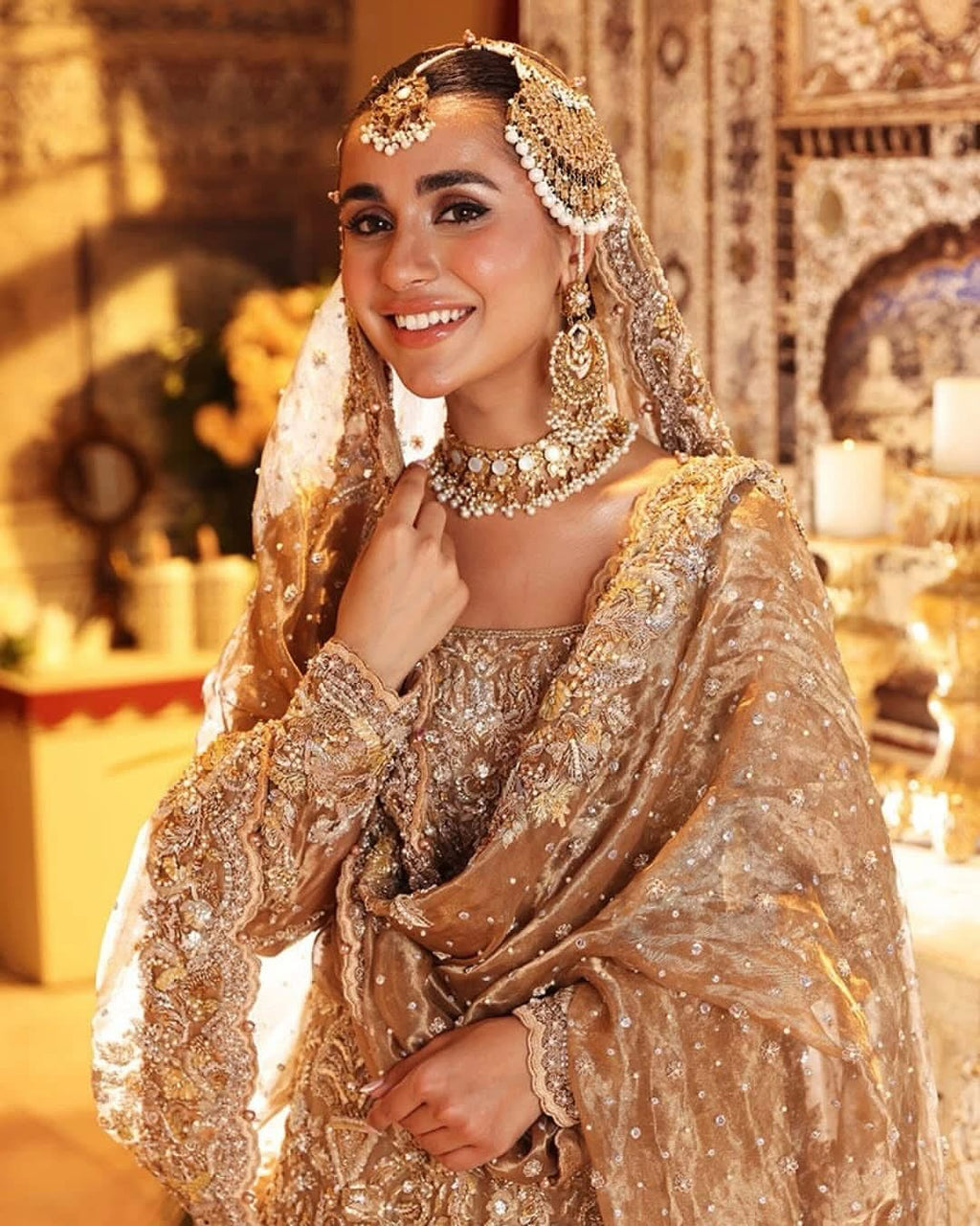 Antique gold-silver bridal flair lehenga