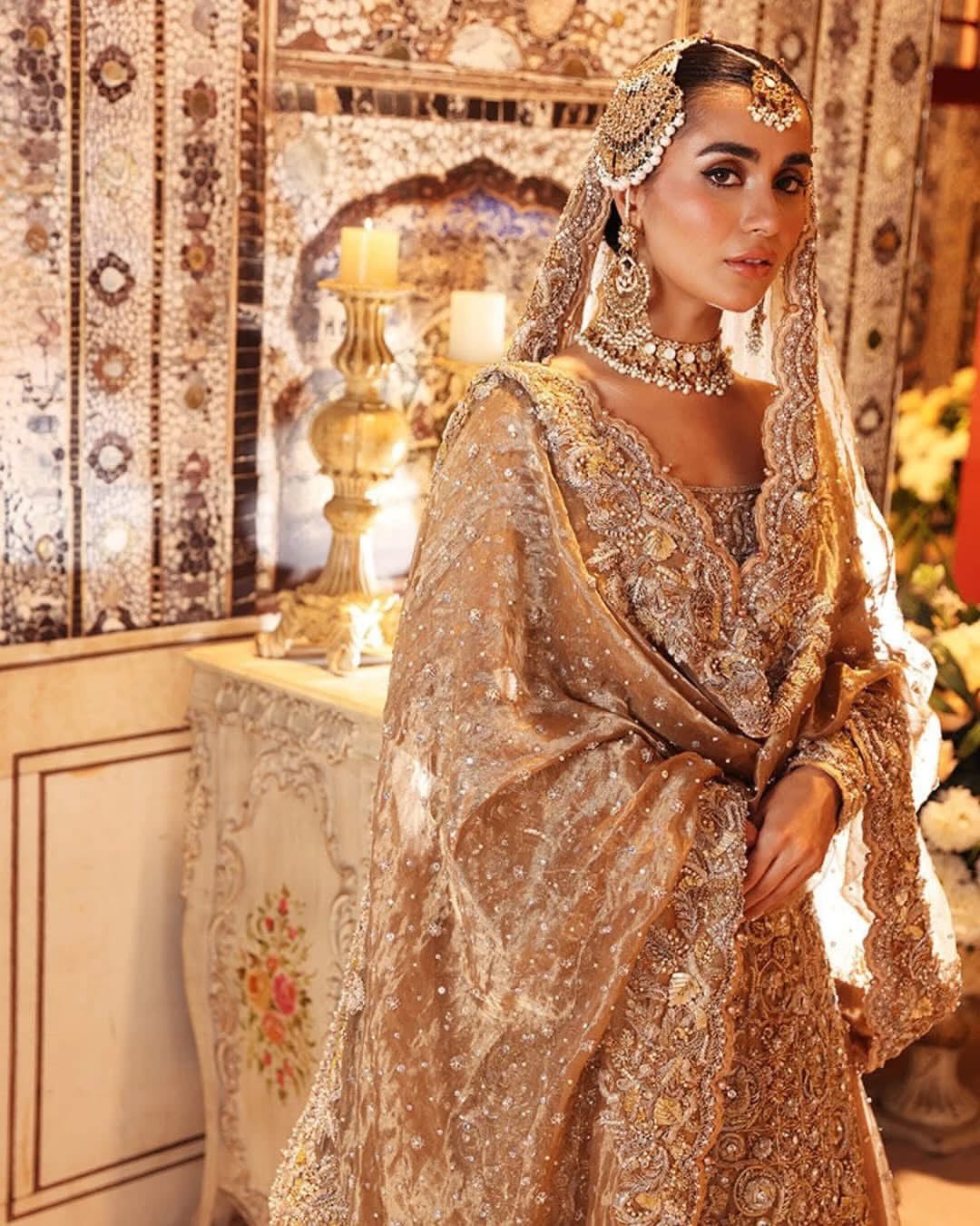 Antique gold-silver bridal flair lehenga
